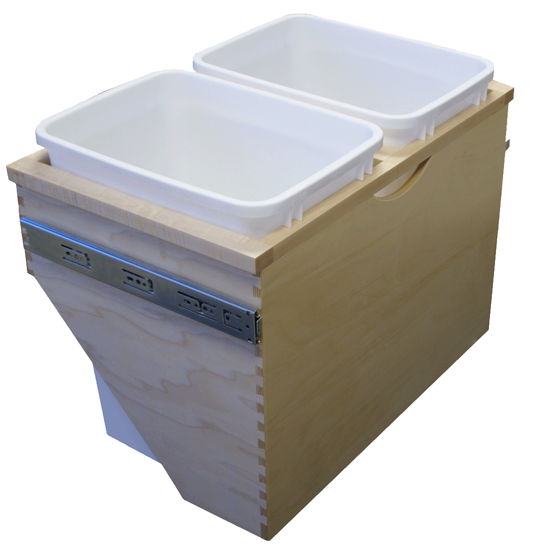 Shallow 35qt Waste Container with Full-Ex. Slides